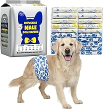 Dono Male Dog Diapers, 30 pcs, Humidity Indicator, Dog Diapers for Incontinence, Super Absorbent, Waterproof, Suitable for Urinary Excitation, Heat, XS, S, M, L