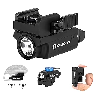 OLIGHT PL-Mini 2 Valkyrie 600 Lumens Magnetic USB Rechargeable Compact Weaponlight with Adjustable Rail, High Performance CW LED Tactical Flashlight with Built-in Battery
