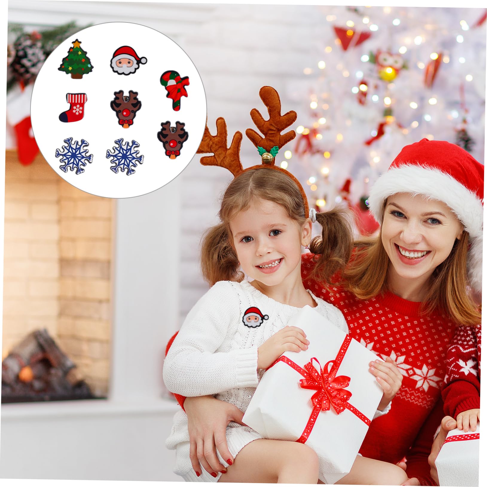 COLLBATH 8 Broches de Solapa de Dibujos Animados Navidad Estilo para Fiestas Temáticas de Niños y Adultos Estilo Aleatorio