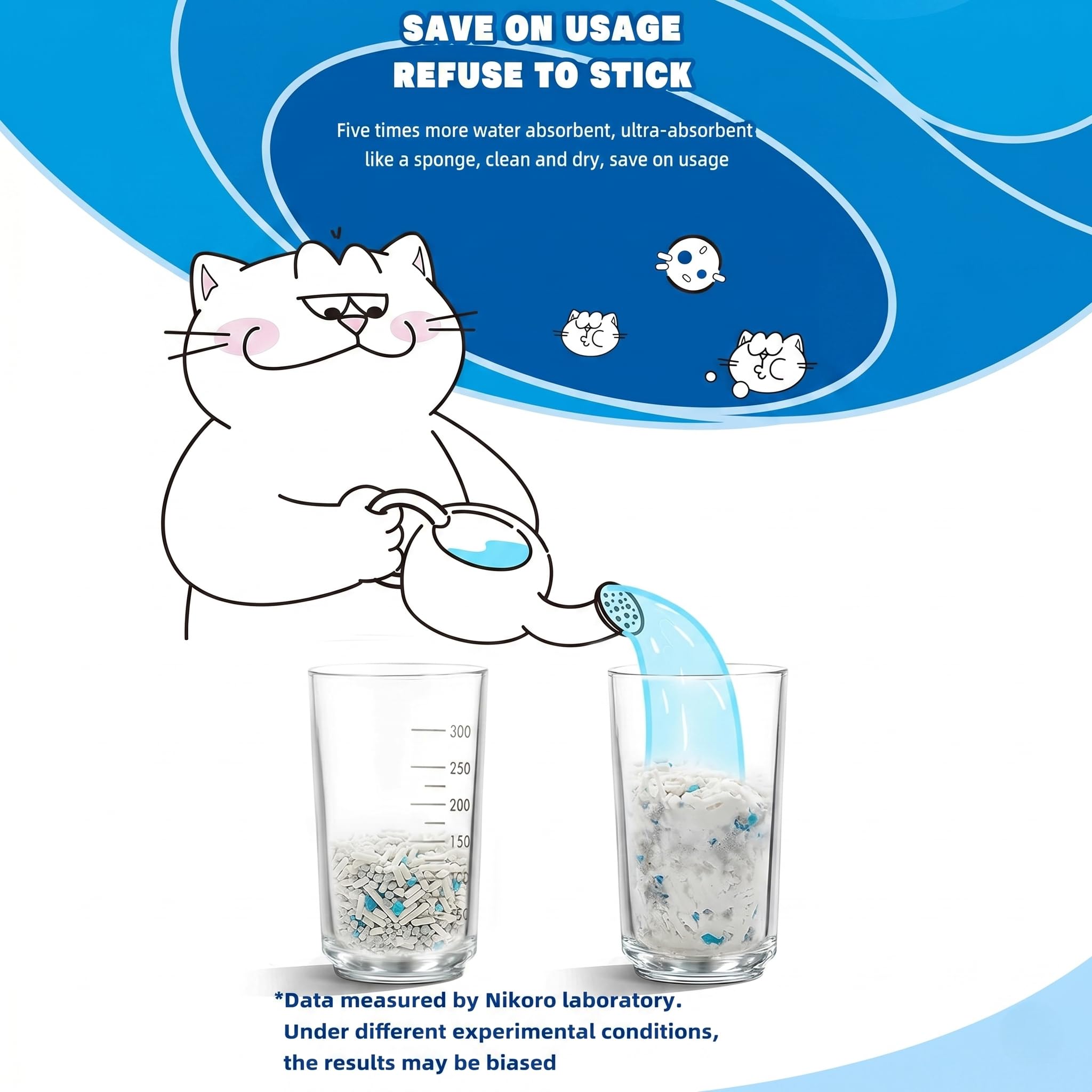 NIKORO Arena mixta para gatos, arena para gatos fuerte aglutinante, control de olores y sin perfume, ultra absorbente, desechable, bentonita, tofu, sin polvo, sin olor, 21 libras (5.29 libras x 4