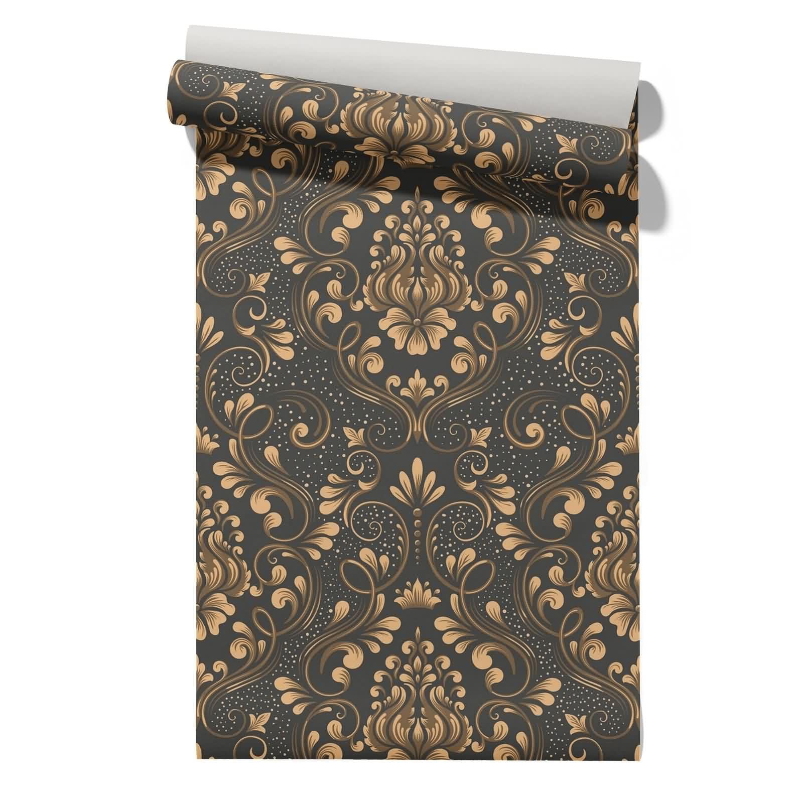 Papel pintado para sala de estar, impermeable, dorado, 45 x 1200 cm