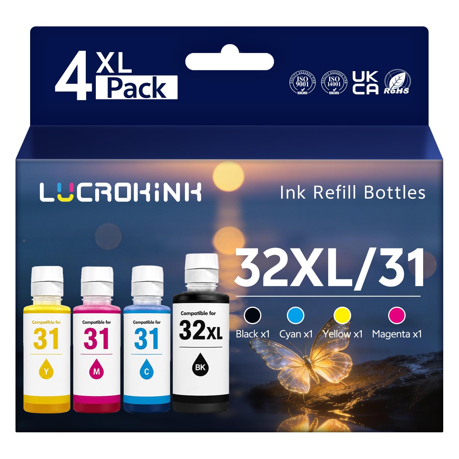 31 32XL Compatible Ink Replacement for HP 31 32XL Ink, 4 Pack