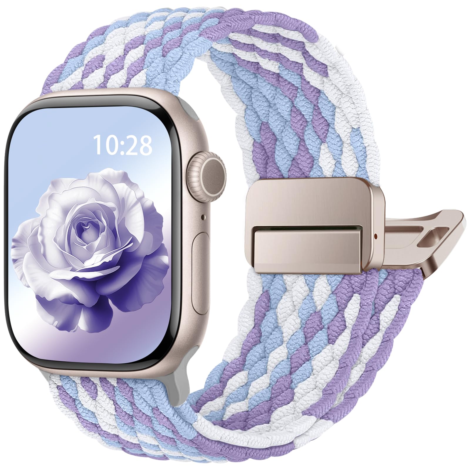 Geflochtenes Armband Kompatibel mit Apple Watch Armband 40mm 42mm 41mm 38mm 44mm 45mm 46mm 49mm, Magnetic Closure Sport Nylon Armbänder für iWatch Series 11 10 9 8 7 6 5 4 SE 3 2 1 Ultra