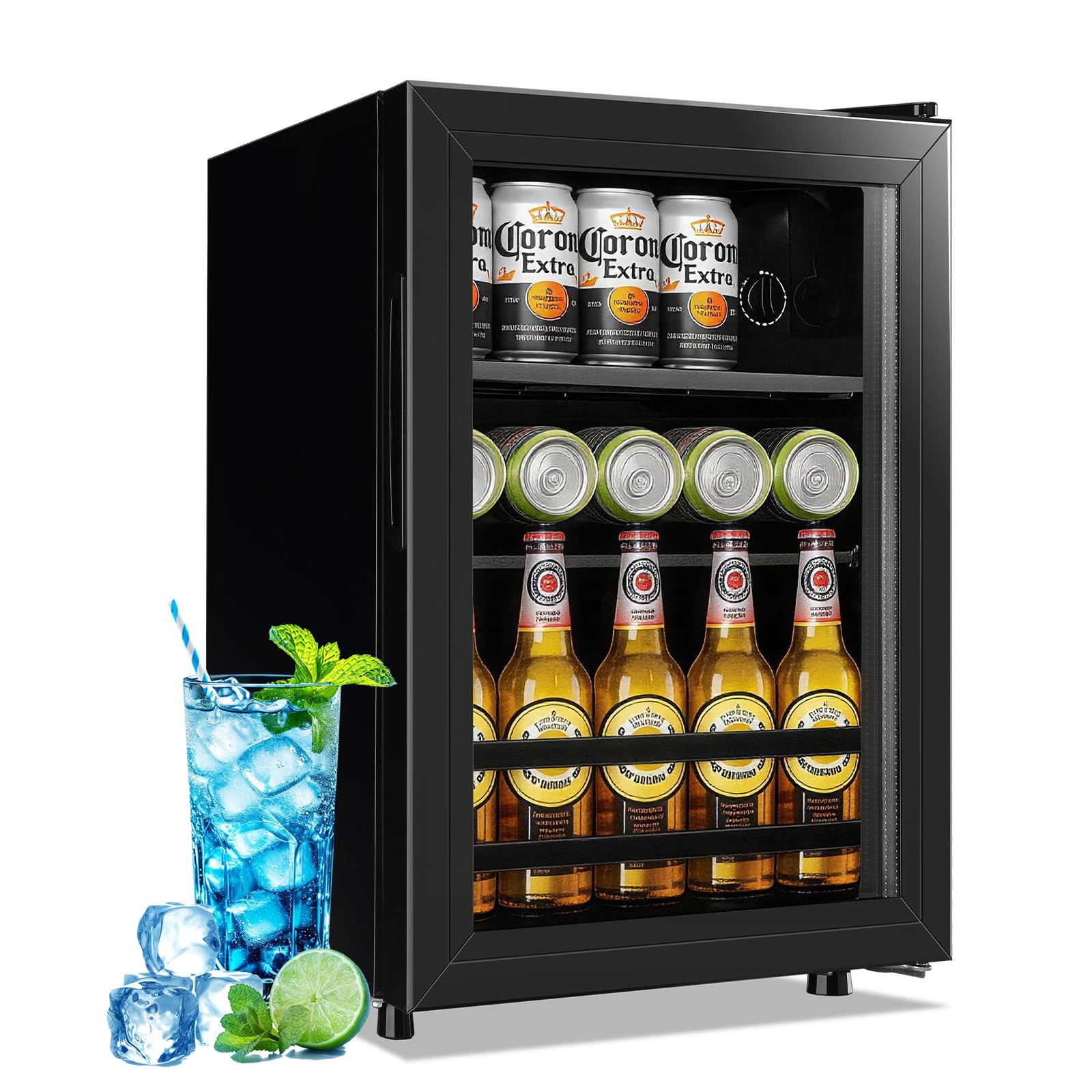 Tacool 1.3 Cu.Ft Beverage Refrigerator Drink Mini Fridge Refrigerator For Soda Beer Or Cans Personal Beverage Cooler 7 Modes Temp Adjustable Shelves Suit For Home, Office, Dorm on Fridge.com - View 1