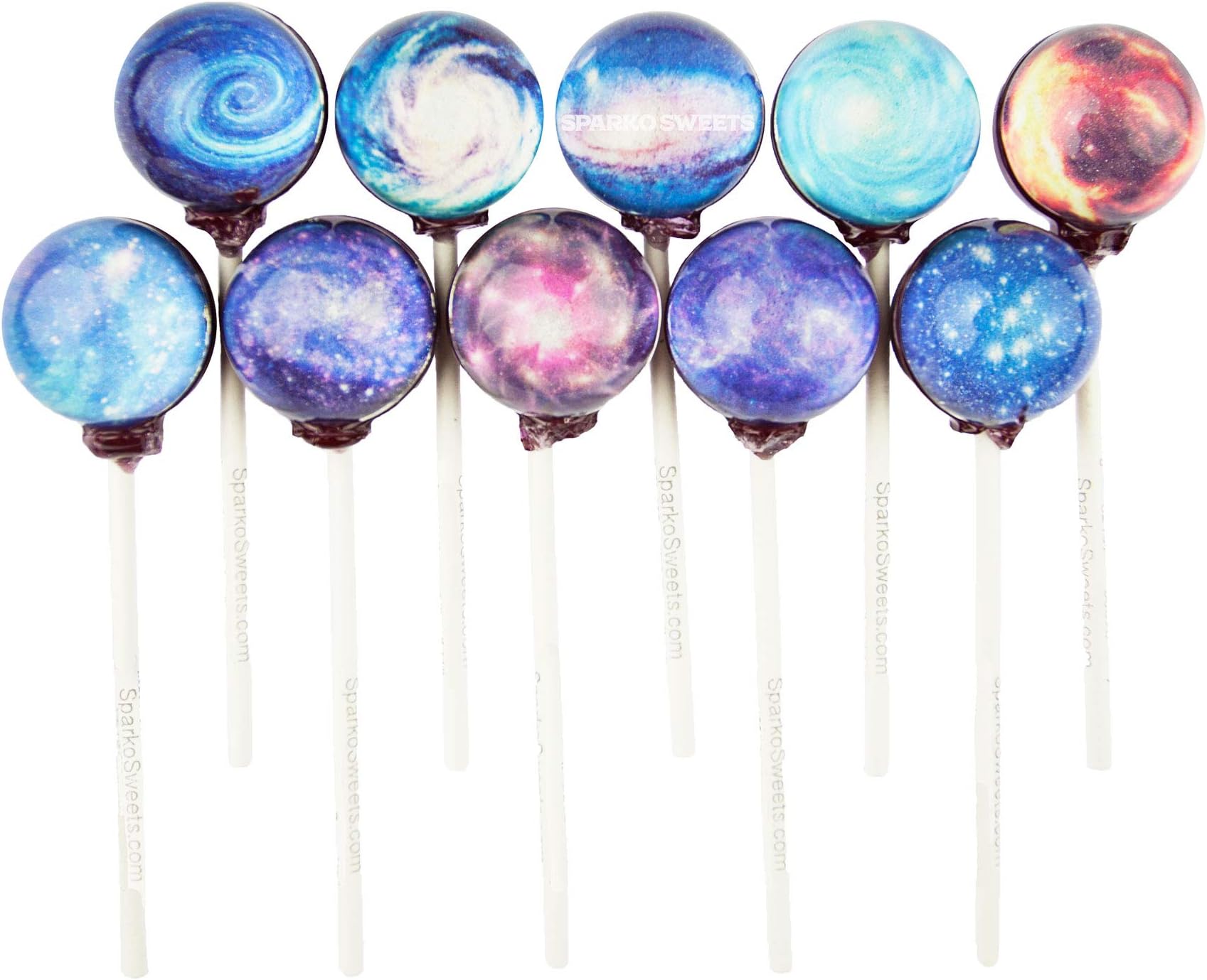 Amazon.com: Sparko Sweets Galaxy Lollipops, Planet Designs, Juicy ...