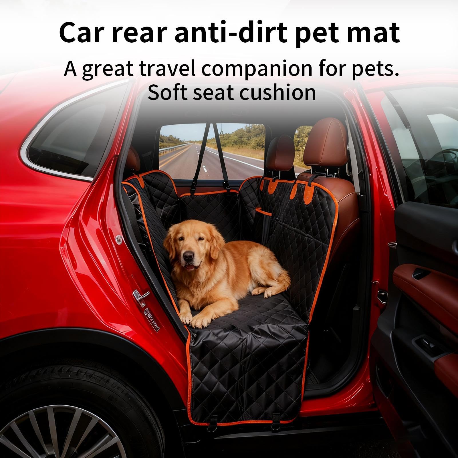 Hunde-Auto-Matte – -Sitzbezüge, vollständig umwickelt, , rutschfest, faltbar, -Autodecke, kratzfest, rutschfest, Reisehängematte für Auto, Fahrzeug, Lastwagen