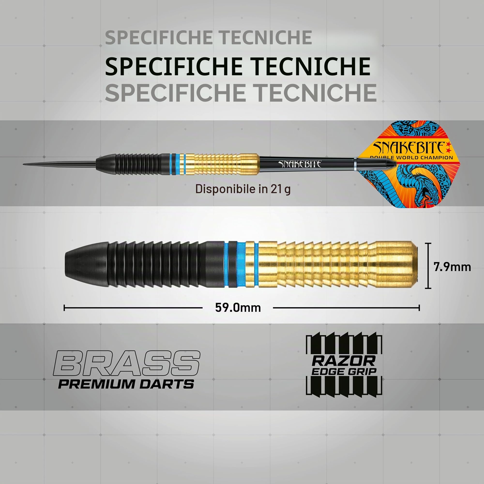 Red Dragon Peter Wright 'Snakebite' v Gerwyn Price 'Iceman' DWC Steel Tip Set di Freccette in Ottone con Alette e fusti