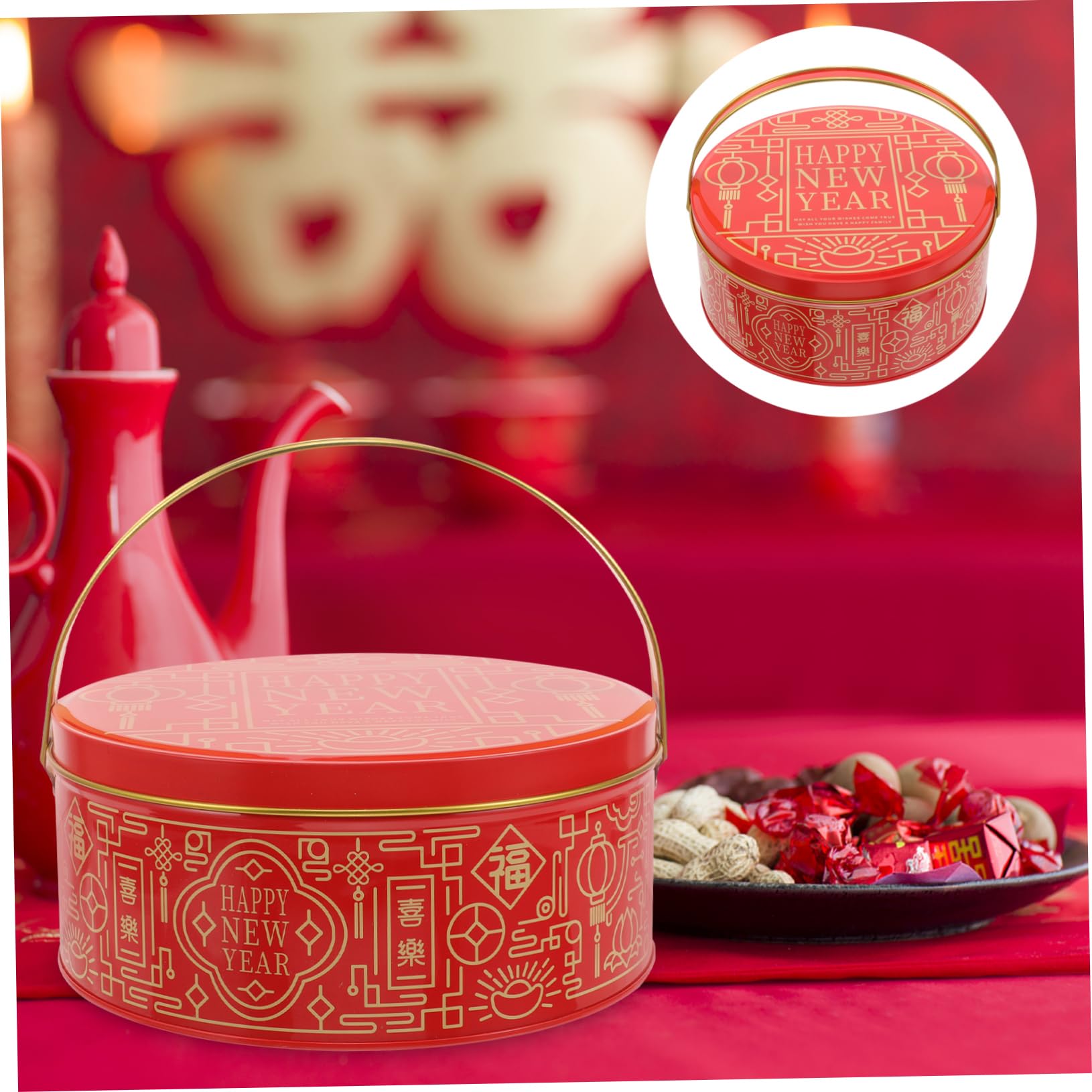 VALICLUD 4 Pezzi Regali di Candy Box decorativo piccole scatole da imballaggio scatole per imballaggio di caramelle Contenitori di caramelle scatole ferro battuto rosso