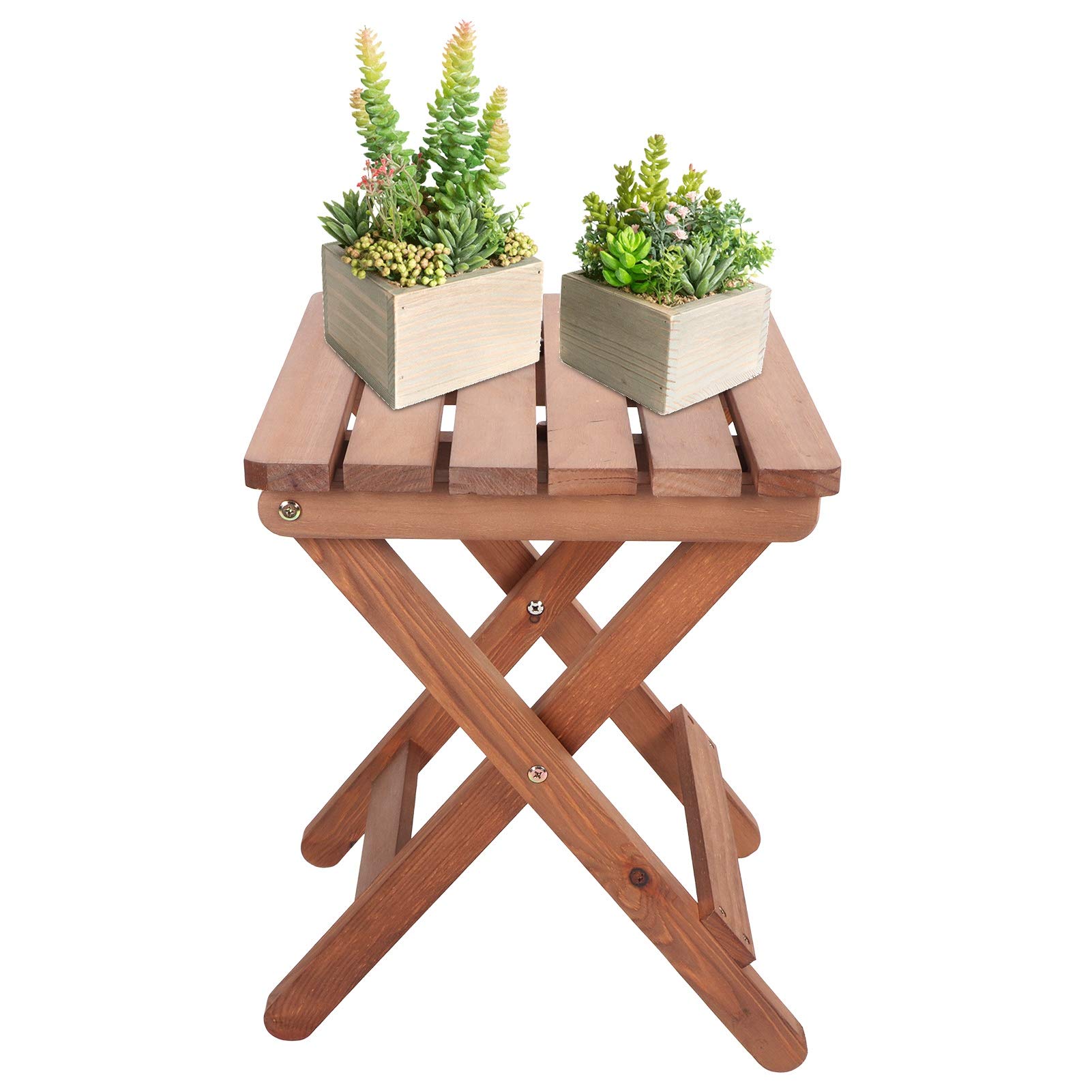 Yosoo Health Gear Taburete Plegable Taburete Bajo de Madera 36 X 44 X 36,3 Cm Silla Plegable con Diseño sin Instalación, Esquinas Redondeadas y Soporte Estable de 4 Patas para Niños, Hogar, Jardín,