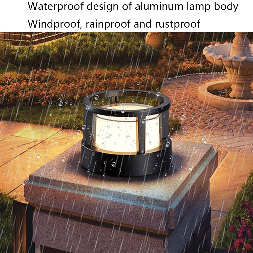 Nowoczesna lampa na słupek trawnikowy, wodoszczelne, aluminiowe lampy słupkowe, do użytku na zewnątrz, na słupek, na taras, do ogrodu, na werandę i podwórko