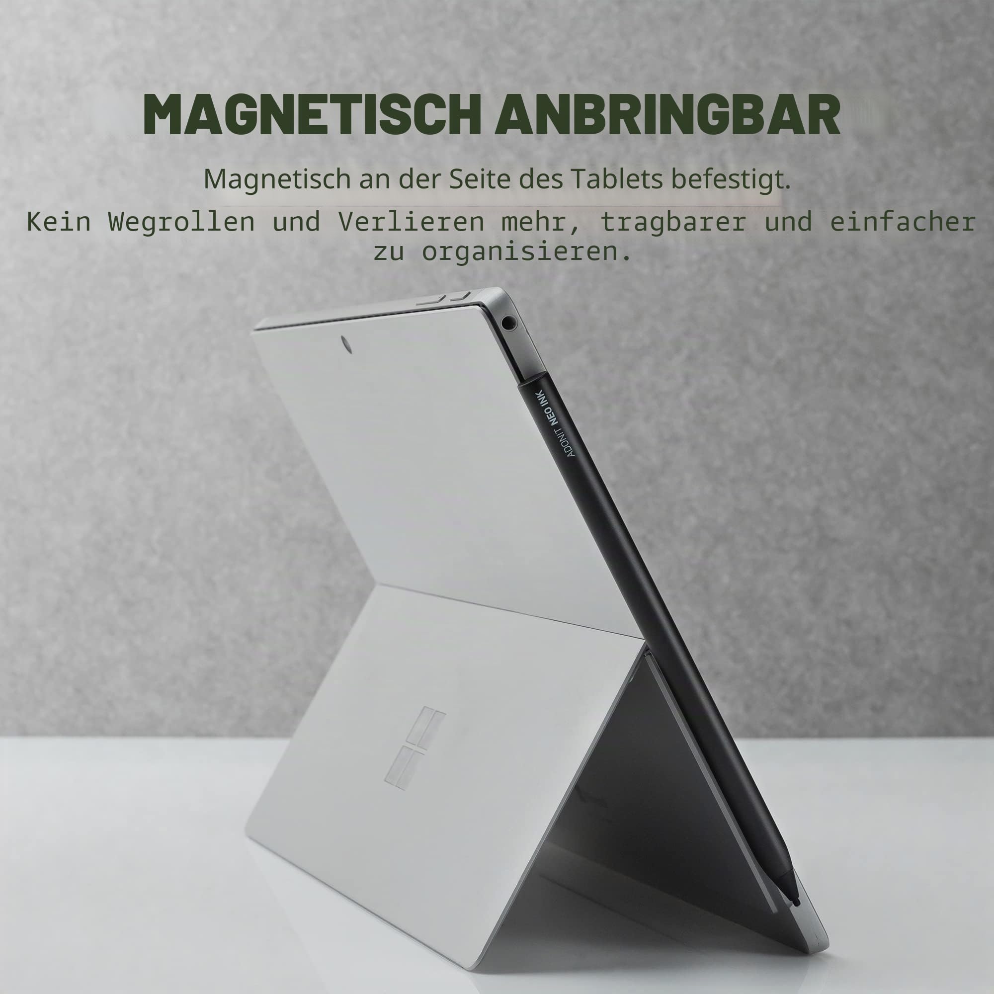 Adonit Neo Ink Stylus für Surface Pro 8/7/6/X, Go 3, Laptop, Silber