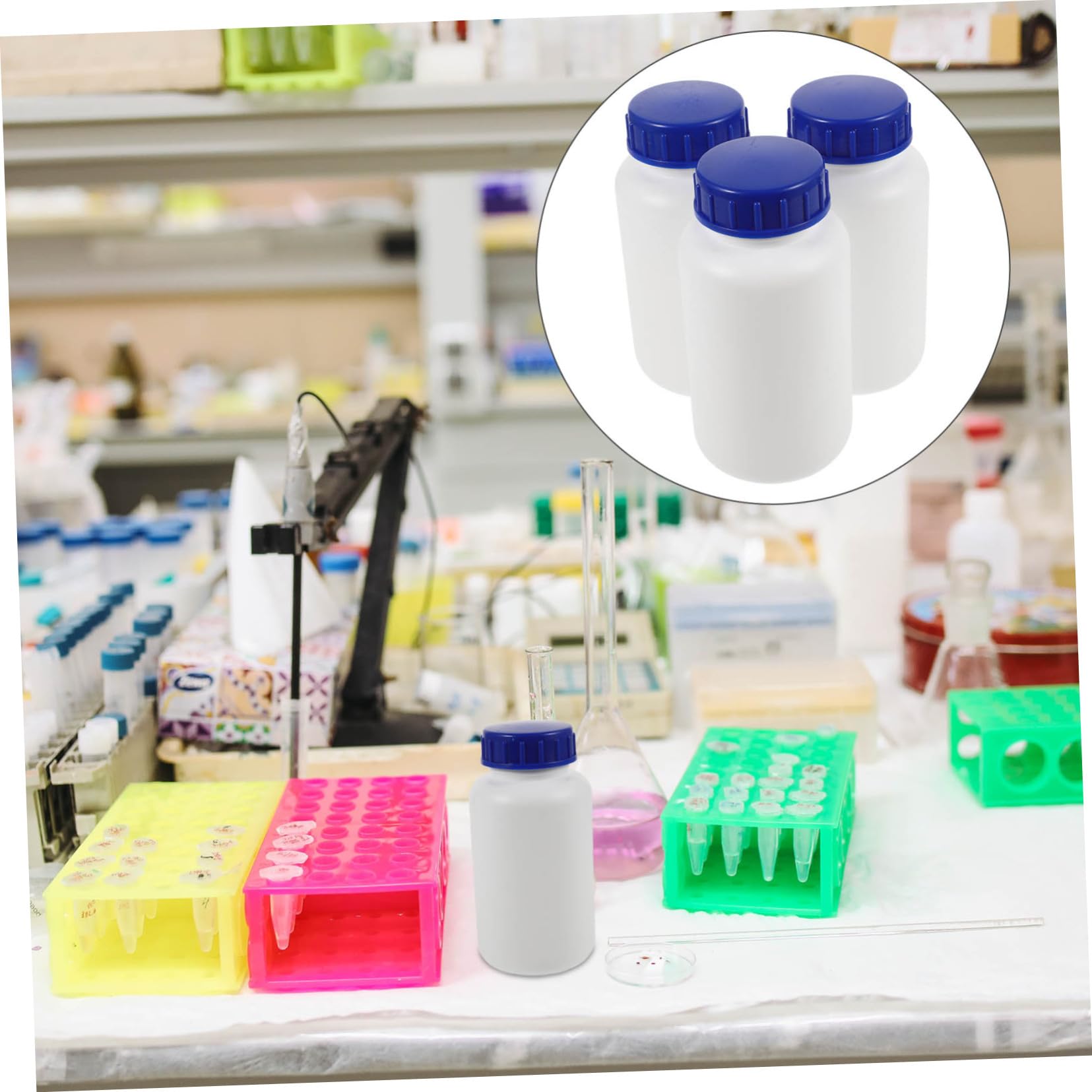 iplusmile 12 Stk Chemische Runde Flasche Probenbehälter Reagenzbehälter Laborprobenflaschen Vorratsflaschen Für Chemische Reagenzien Flüssige e Weiß