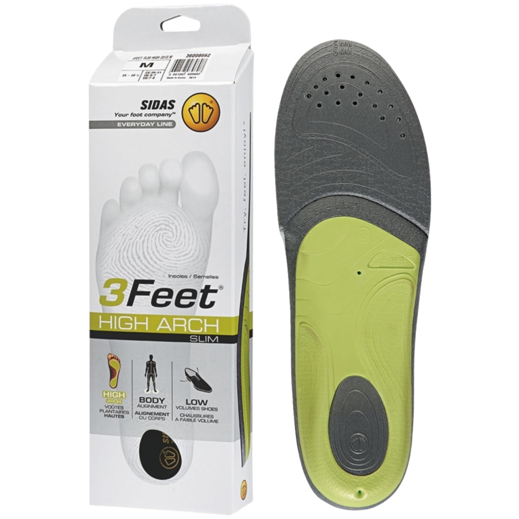 Semelles 3Feet Slim, Pour les différentes voûtes plantaires Pour les faibles volumes chaussants, Soutien Voûte Plantaire, Homme et Femme