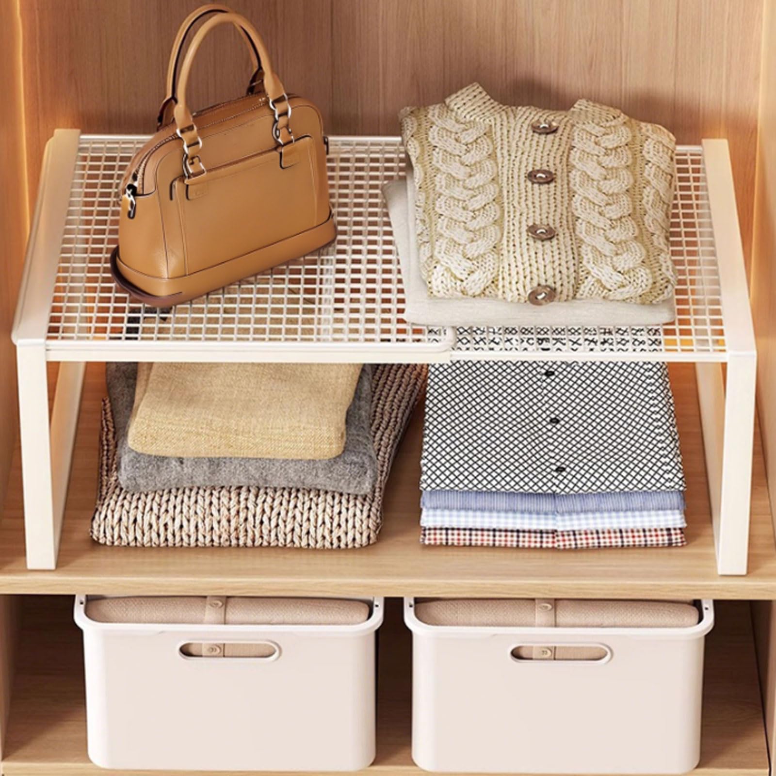 Estante De Tensión para Armario Ajustable Y Extensible,Estantes de Armario expandibles,Extensible Armarios Telescópicos Separador,Ahorra Espacio,para Ropa,Zapatos y Bolsos