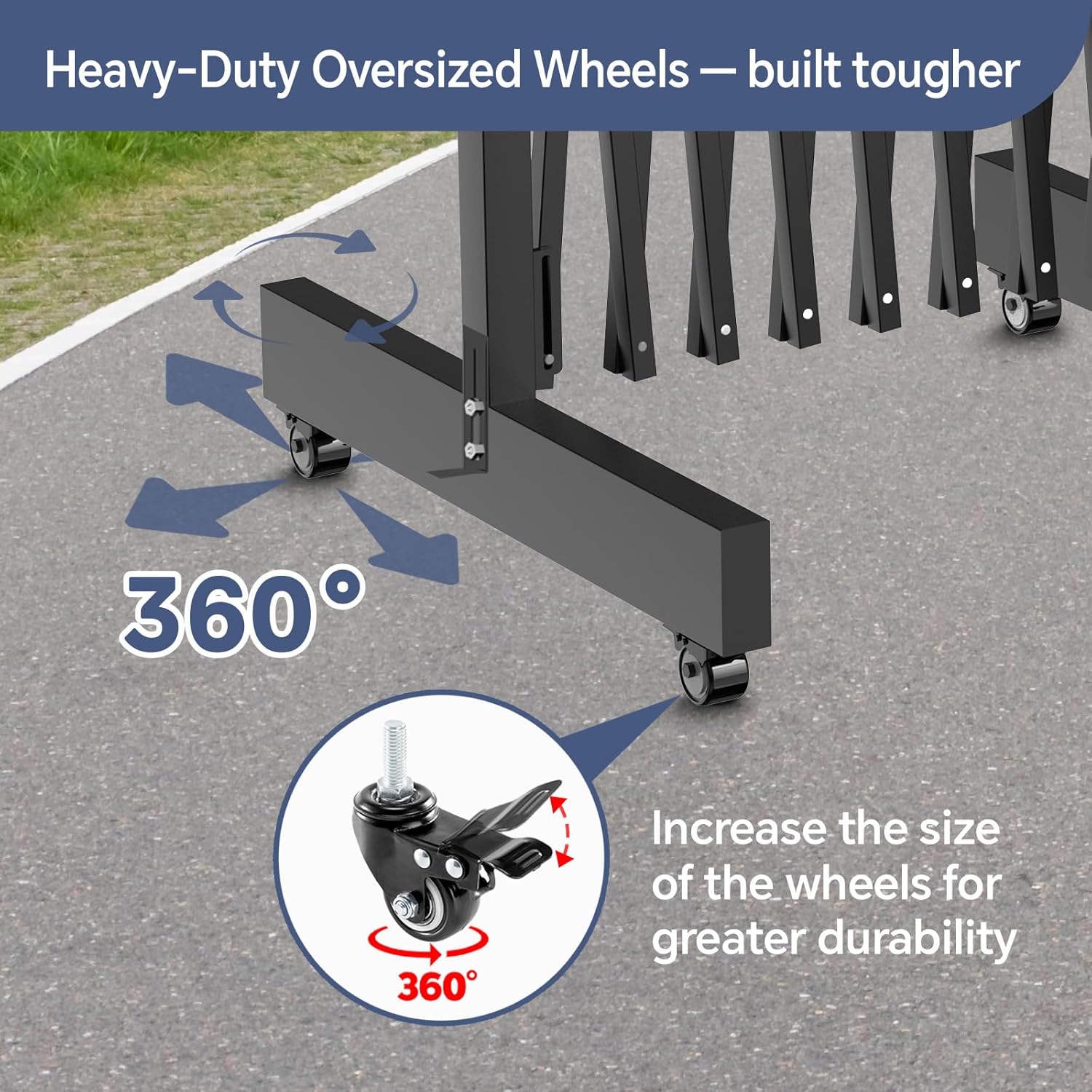 23FT Industrial Expandable Barricade, Folding Security Gate with Wheels, Retractable Driveway Gate, Adjustable Traffic Fence for Construction Site, Traffic Control, Cordon, Elevator, Garage