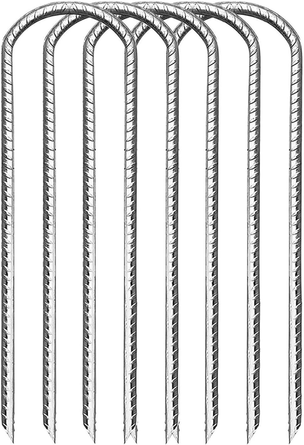 U-Shaped Steel Rebar Staples 16-Pack - Heavy-Duty Landscaping Pins for Securing Fabric, Netting & Fencing