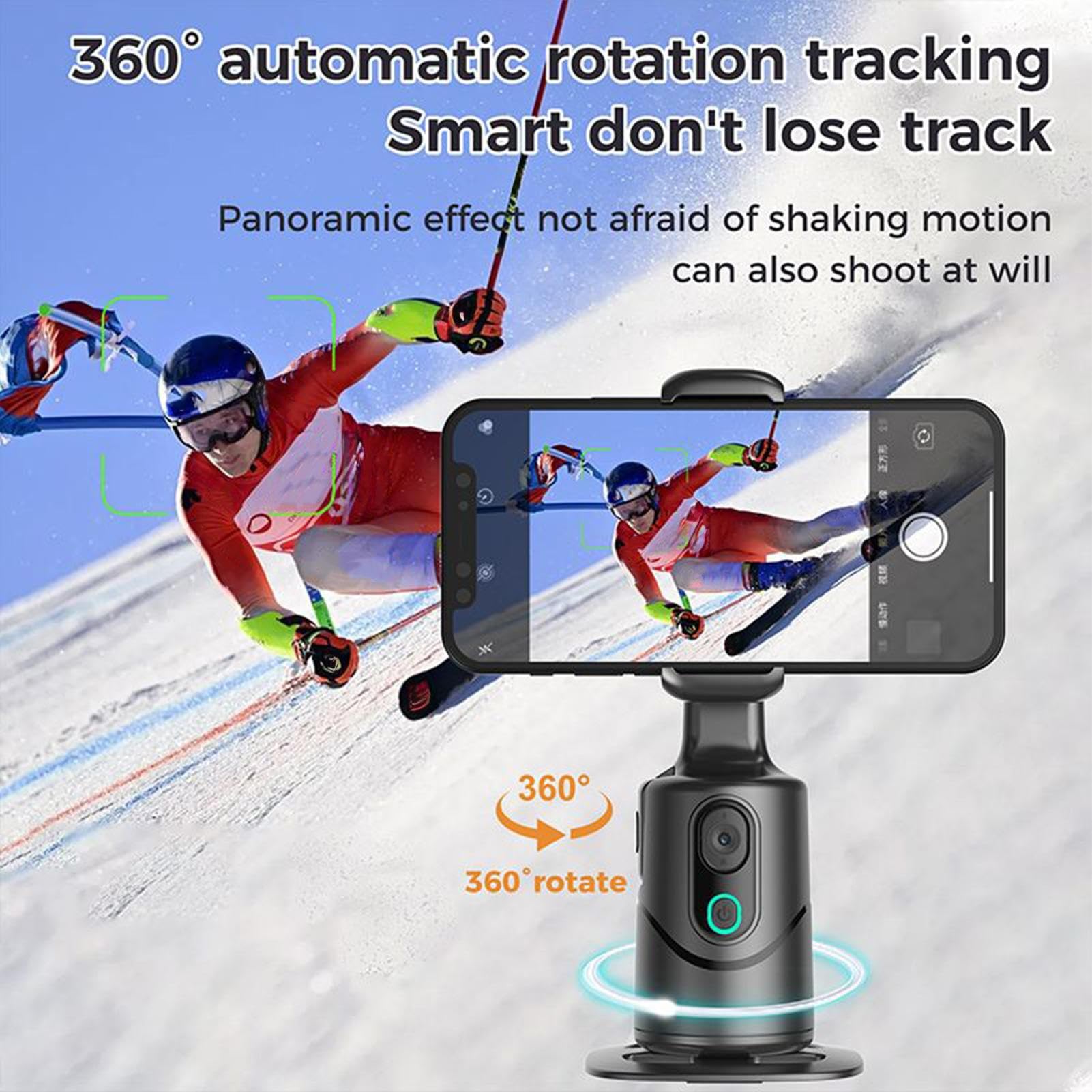 Gimbal Per Telefono Rotazione 360° a 3 assi e lunga autonomia | Riprese con stabilizzatore per smartphone Lunga Autonomia per Vlogger, Creatori, Live Streamer, Viaggi, Vlog, Corsa e