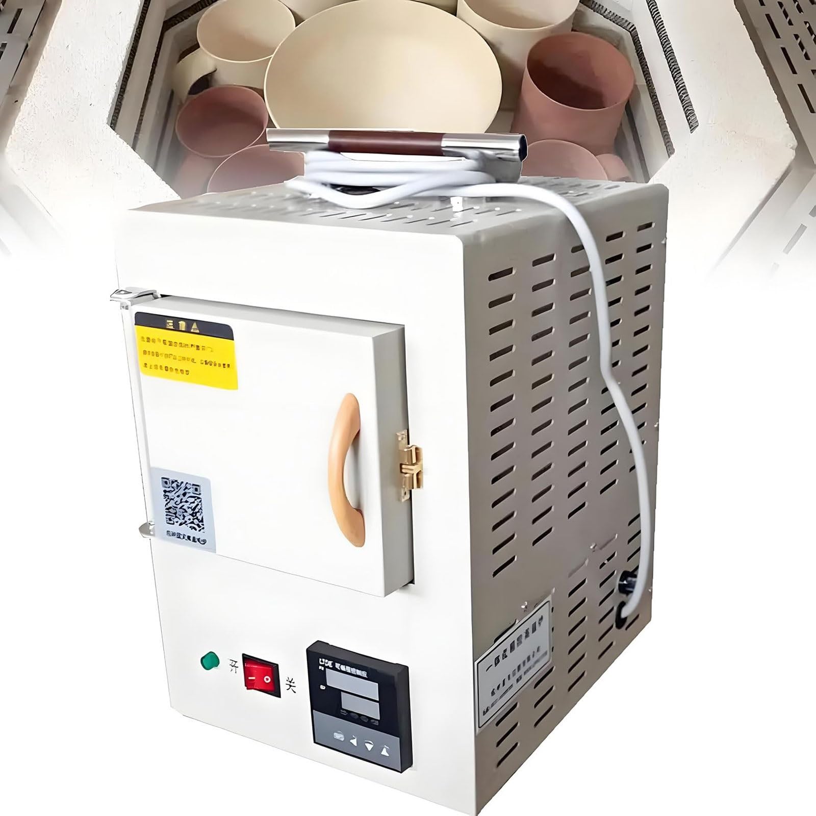 Elektrischer Muffelofen for das Labor, 1000 °C integrierter geschlossener Laborofen mit hoher Temperatur und Programmsteuerung, 1,5 kW kompaktes Tischdesign for effizientes Heizen im Labor