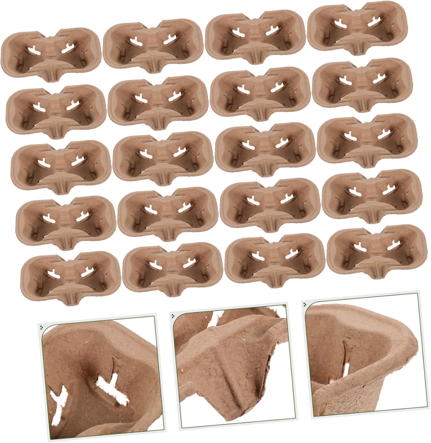 Unomor 50pcs Pulp Coaster for Coffee Cups Paper Cup Holder Beverage Takeout Holder Drink Carrier Outdoor Stand Tray