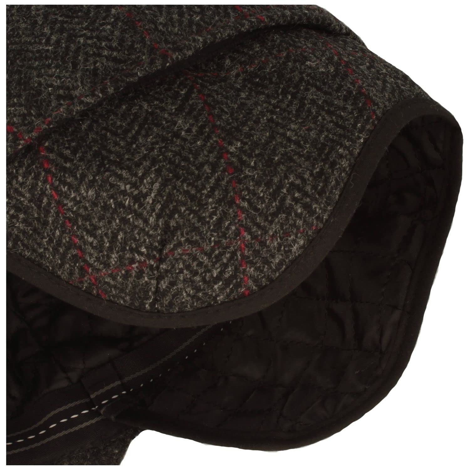 Breiter Gorra de béisbol de invierno gris espiga 55, Gorro de Invierno con Orejeras, Gris Espina De Pescado Negro, 55