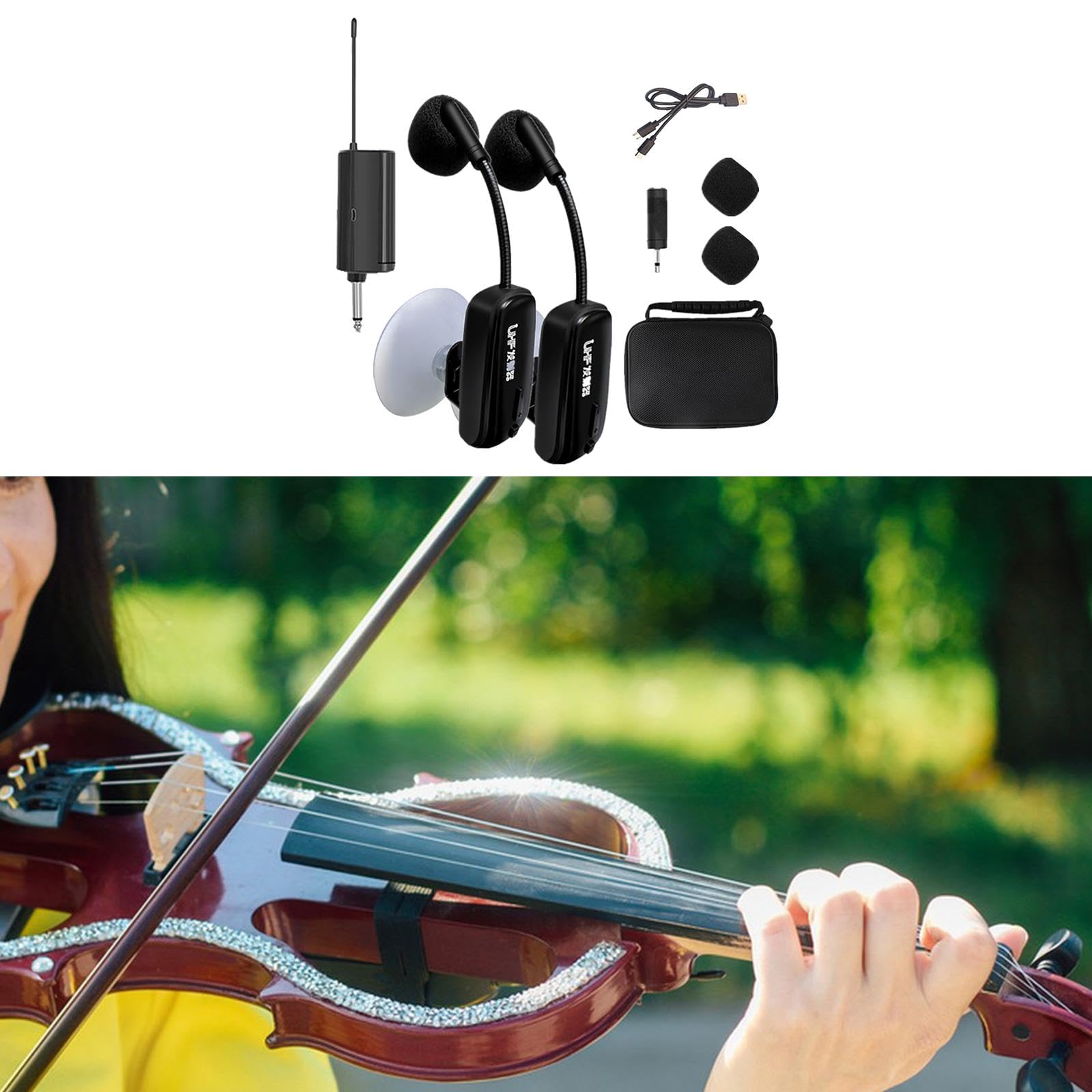 Perfeclan adaptateur micro à ventouse portable pour guitare acoustique piano guzheng ensemble 2 pièces