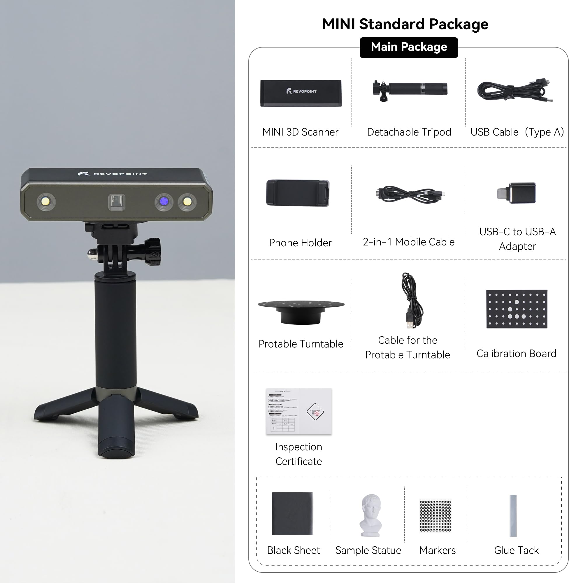 Amazon.com: Revopoint Mini 3D Scanner for 3D Printing Handheld, Up  