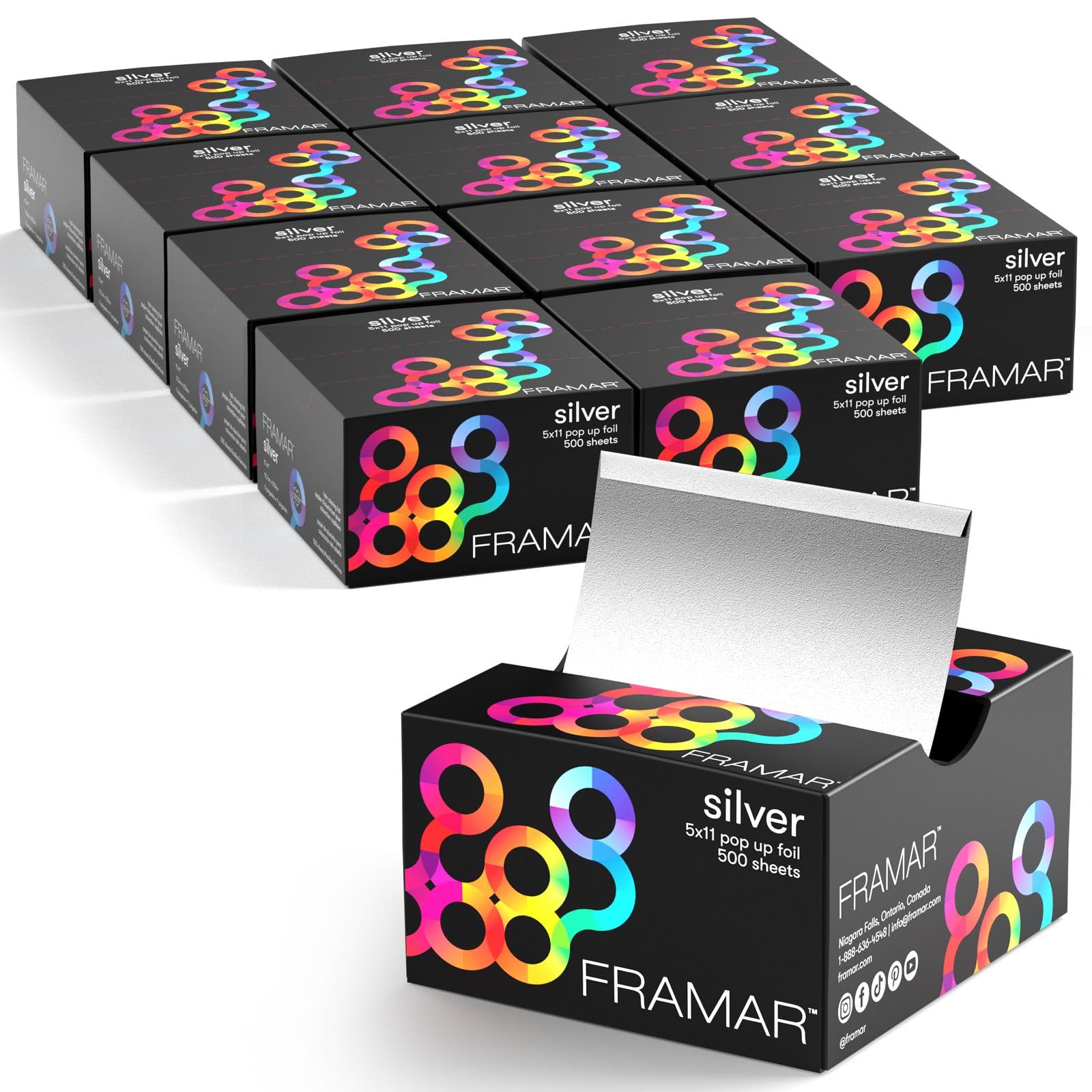 Framar Star Struck - Lámina de aluminio para el cabello, 500 hojas, paquete de 12 unidades