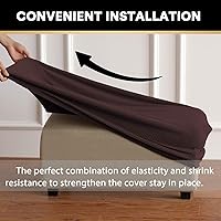 Vista 6 de Funda Elástica para Otomán Fundas para Otomán Rectangulares para Sala de Estar Taburete Reposapiés Fundas Elásticas para Adaptarse al Reposapiés