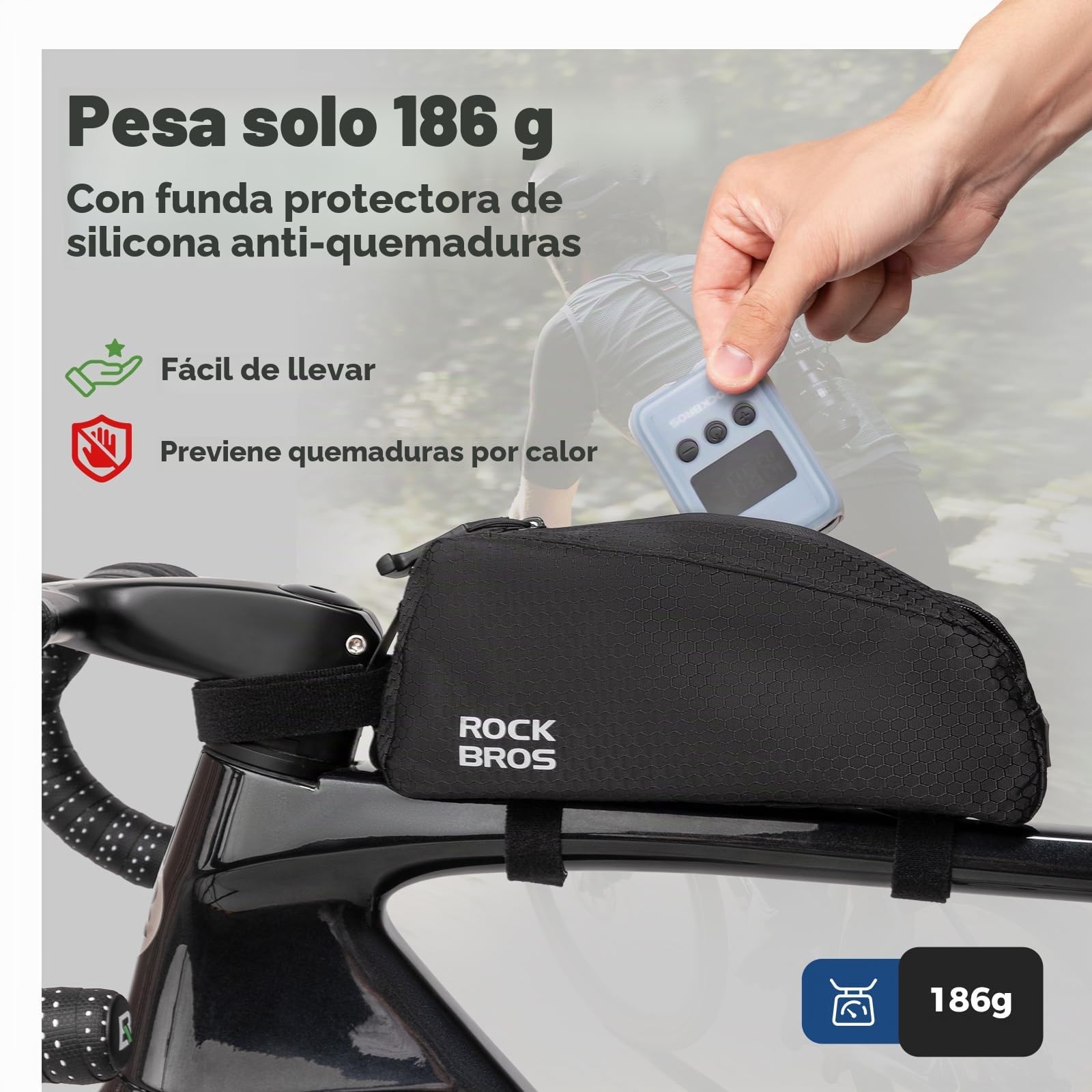 ROCKBROS Mini Bomba Eléctrica Bicicleta, 150PSI Bomba Aire Portátil Válvula Presta Schrader con Pantalla LED para Inflar Neumáticos de Bicicleta Carretera MTB Pelotas