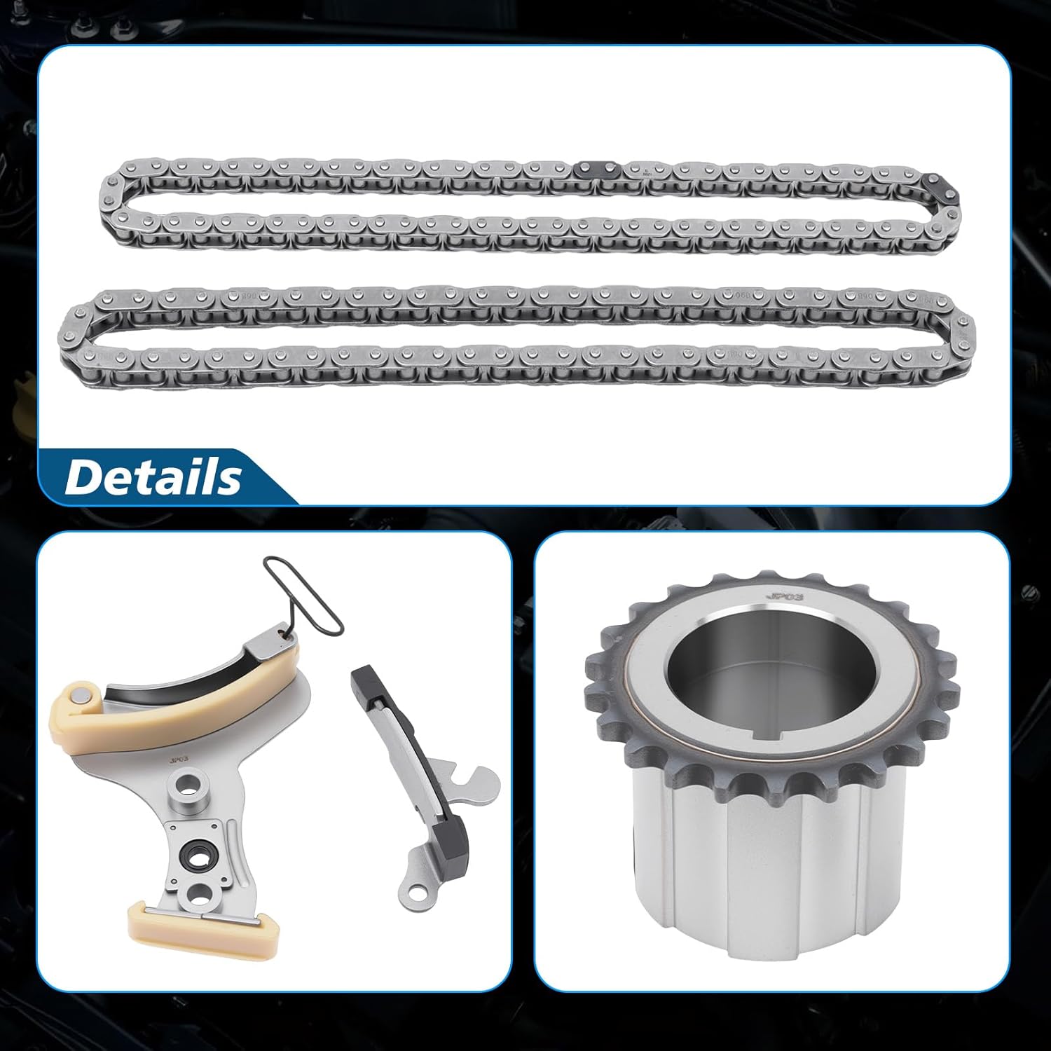 Timing Chain Kit Fits for 2014-2021 Silverado 1500 4.3L, for 2014-2021 Sierra 1500 4.3L, for 2018-2021 Express 2500 & Express 3500 4.3L, for 2020-2021 Savana 2500 & Savana 3500 4.3L V6 OHV