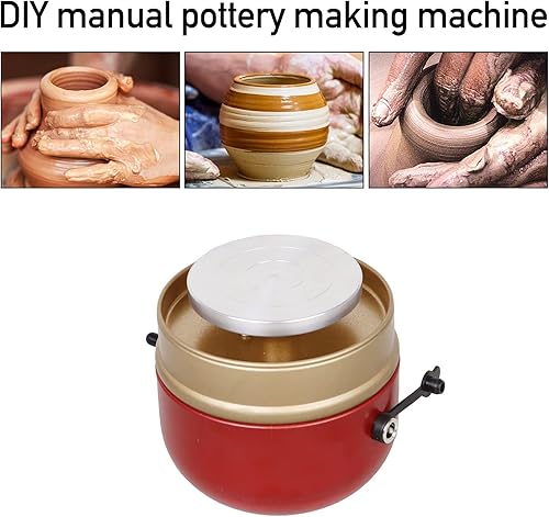 Miniatura 6 de Mini máquina eléctrica de rueda de cerámica, rueda de cerámica DADO DIDO con bandeja, rueda de cerámica de velocidad ajustable y 8 herramientas de