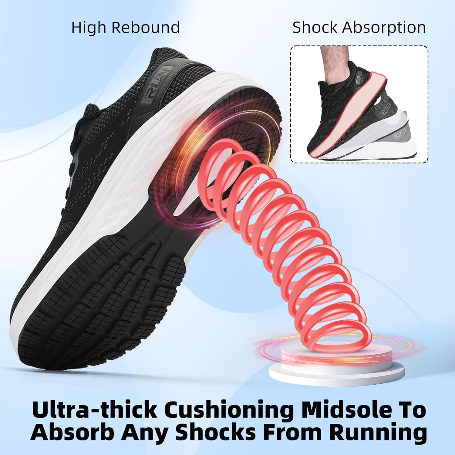 Slow Man Wide Toe Box Shoes for Men - Cushioned Road Running Shoe Non Slip Mens Walking Sneakers for Wide Feet Comfortable Athletic Gym Workout Sneaker - Image 4