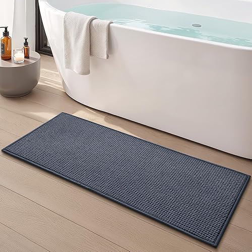 Miniatura 13 de Alfombras de Baño Antideslizantes Lavables, Tapete de Baño Súper Absorbente Delgado para Baños Pequeños de Secado Rápido de Pelo Bajo, (Verde Verde