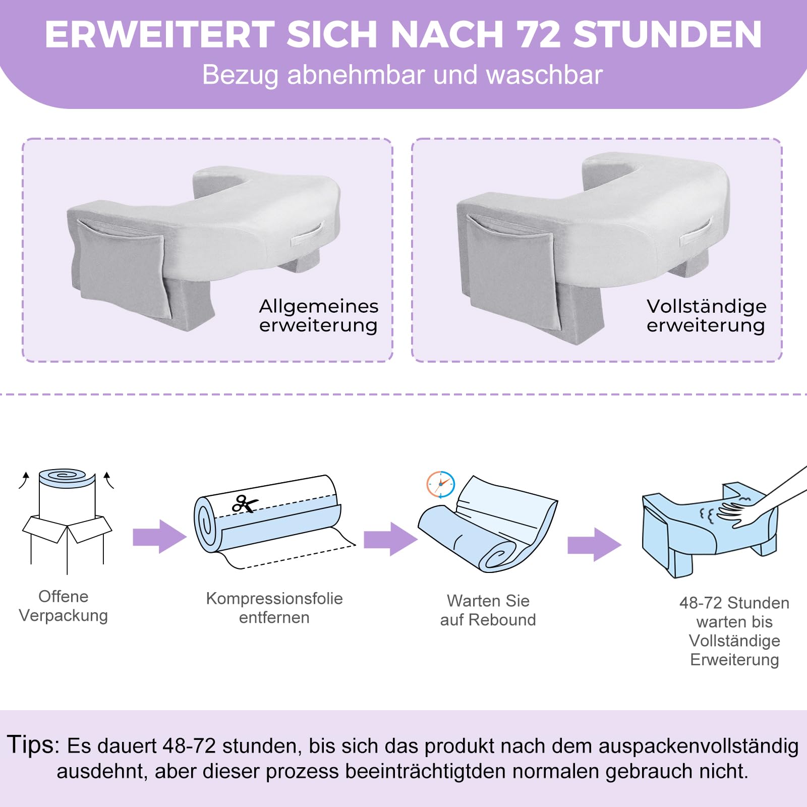 Babenest 26D Schwamm Spiel Schoß-Lesekissen, Höhe Einstellbar Bücherkissen mit Seitlichen Aufbewahrungstaschen, Schoß-Schreibtischkissen für Erwachsene Setzen in Bett, Boden, Sofa(Samt)