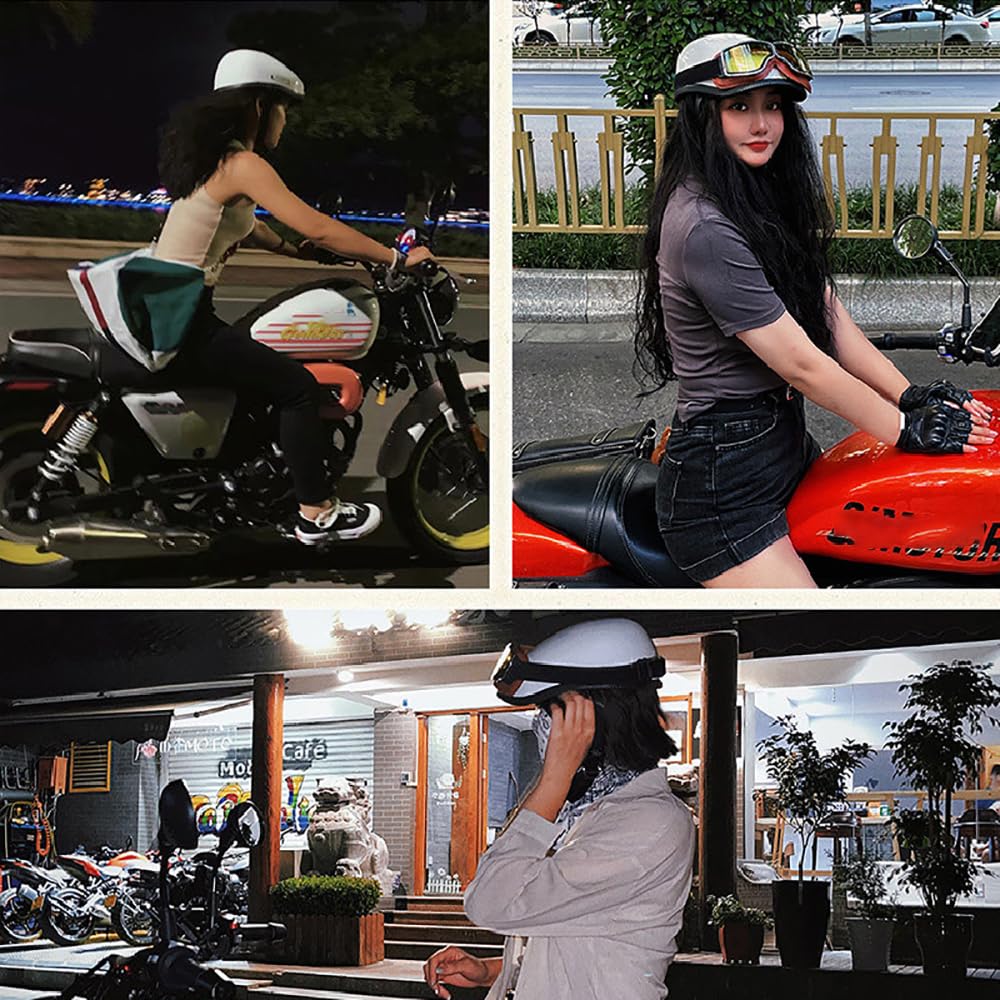 Retro Motorrad Halbhelm, Halbschalenhelm Motorradhelm mit ECE-zertifizierter, Baseball Cap Rollerhelm, Personalisierter Retro-Helm, Motorradhelme für Männer und Frauen