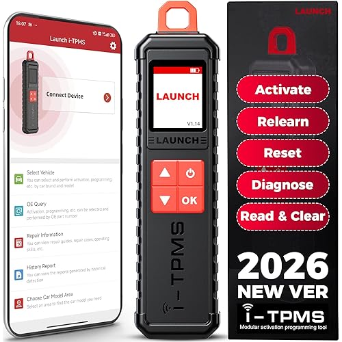 Launch X431 i-TPMS TSGUN Handheld Tire Pressure Detector Tool 2026, Activate/Relearn/Program/Reset and Coding TPMS Sersors Work with X431 Scanner or i-TPMS APP, Supports All 315/433MHz Sensors