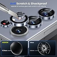 Vista 86 de WSKEN for Samsung Galaxy S24 Ultra Camera Lens Protector, Ultra Thin Scratch Resistant 9H Tempered Glass with Aluminum Metal Circle Camera Screen