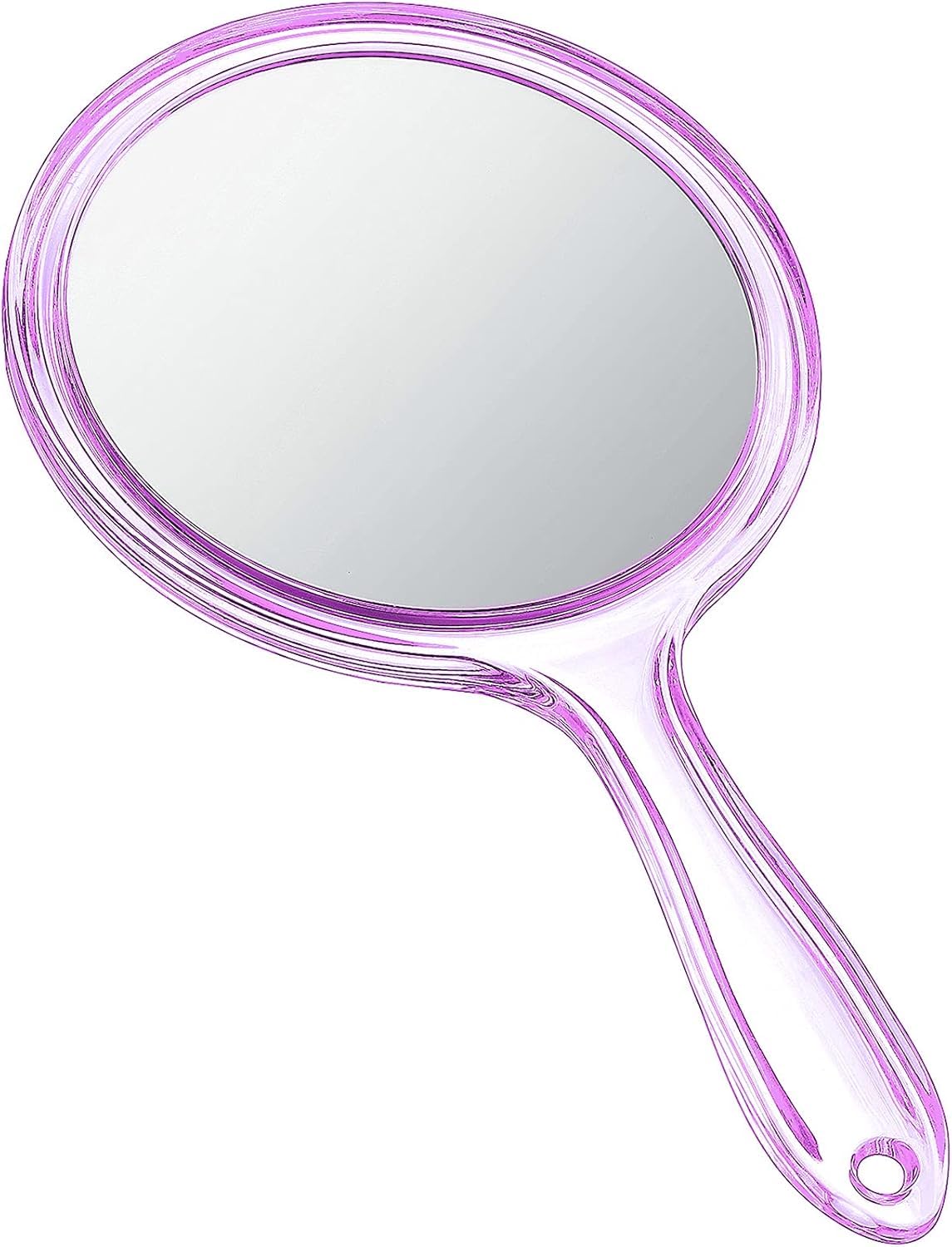 Makeup Double-Sided Handheld Mirror 1X/ 2X Magnifying Transparent Hand Rounded Shape Framed, Wall Mounting Multi Color-image-49