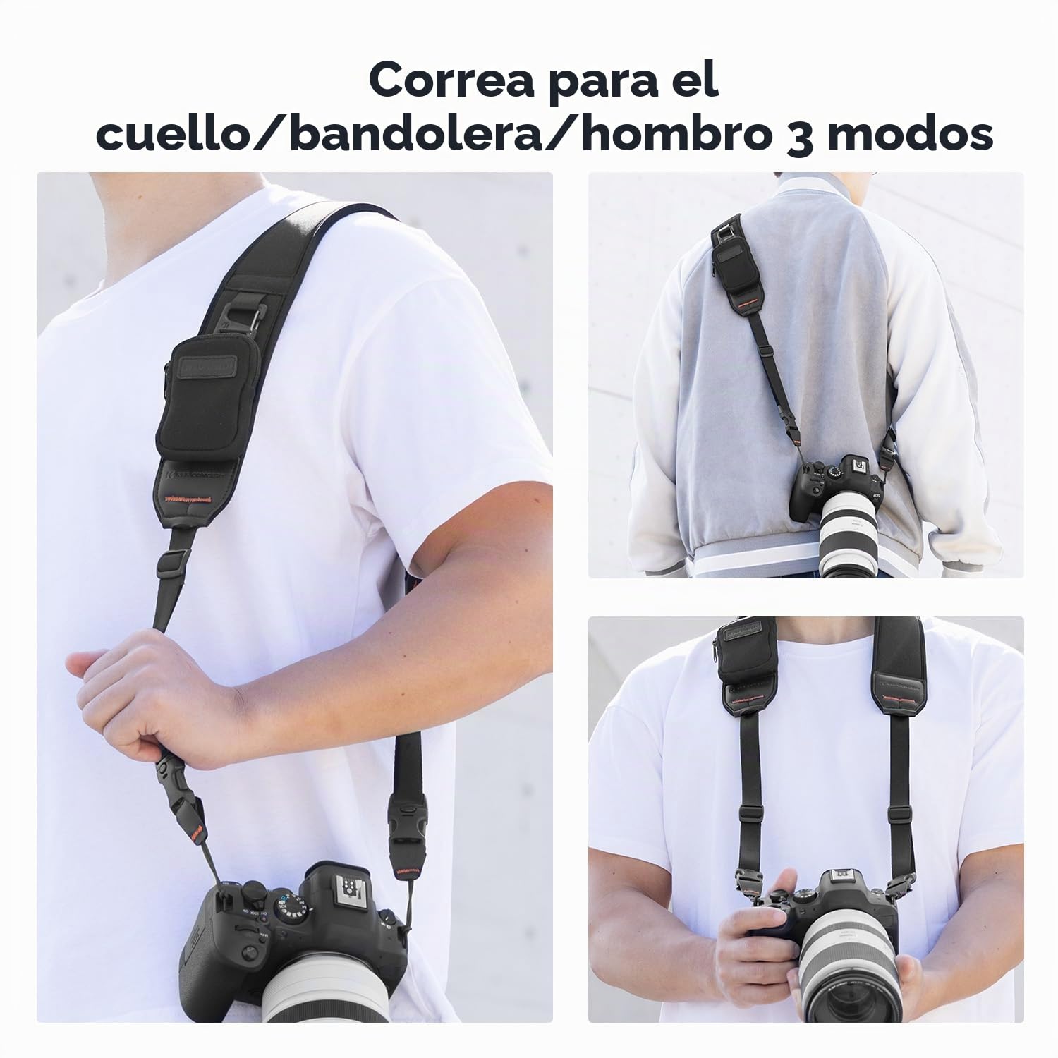 K&F CONCEPT Correa Camara De Fotos, Camera Strap Para para Fotógrafos, Correa Camara Reflex Ajustable 109-133 cm Compatible con Sony/Canon/Nikon/Fuji DSLR SLR Cámara sin Espejo