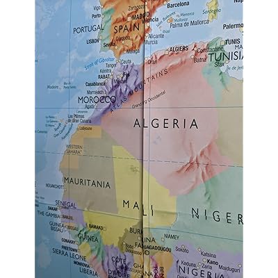 Maps International - Giant World Map Mural - Mega-Map Van Het Wereldbehang - 232 x 158 - Blauwe Oceaan