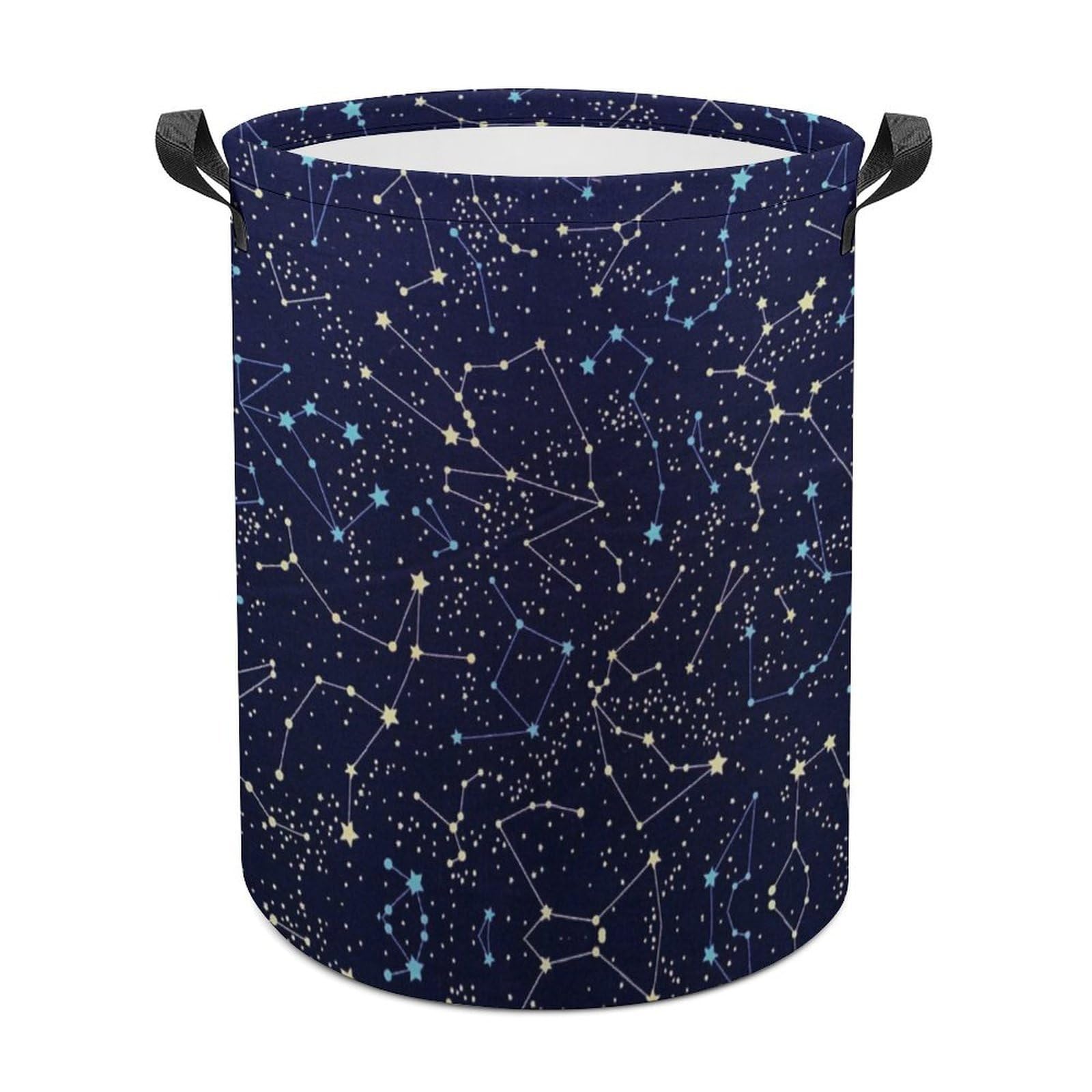 MHYRAC Laundry Hamper, Glow in The Dark Constellations Midnight Laundry Basket, Washing Basket with Handle