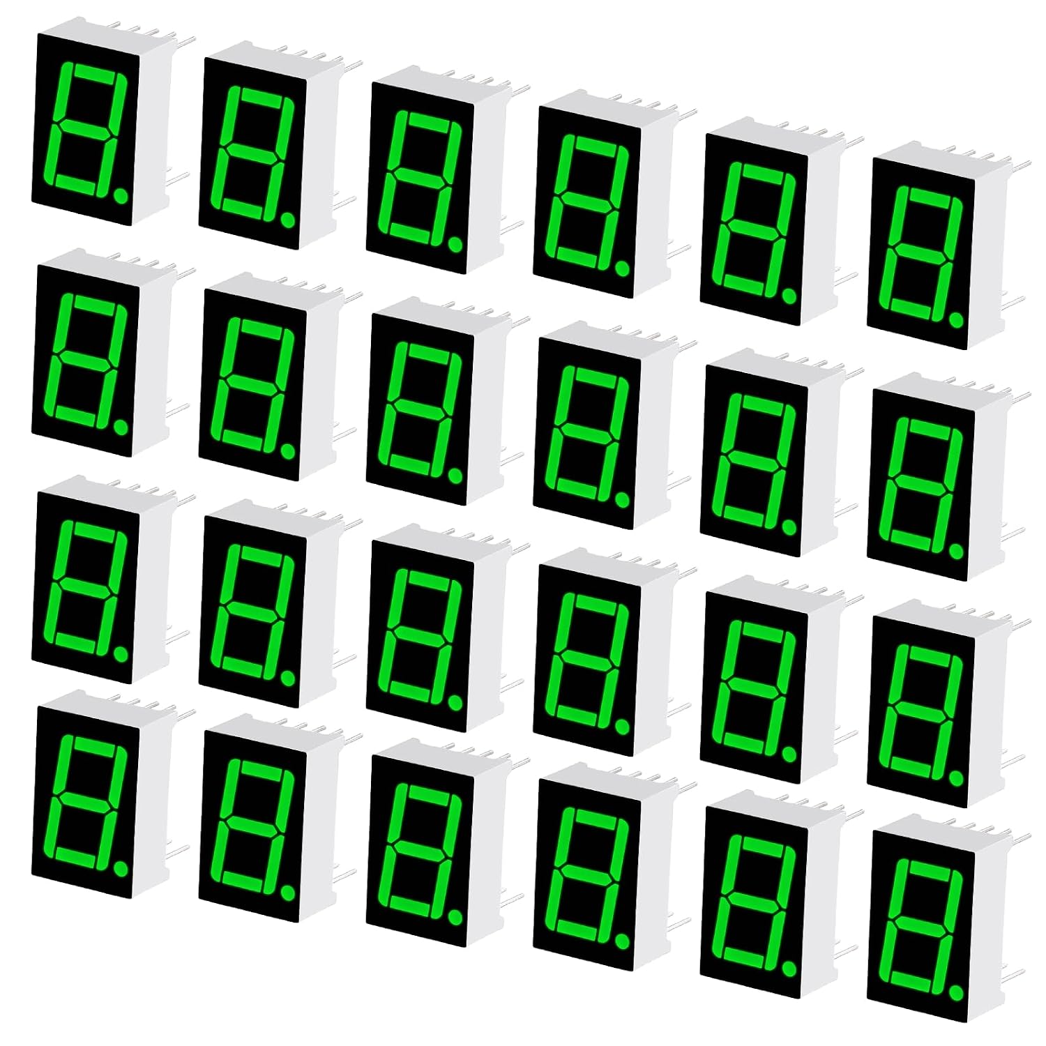 QUARKZMAN 24 шт. 7-сегментные светодиодные дисплеи, 5161AGG, общий катод, 10 контактов, 1 бит, 3,3 В, модуль сегментного светодиод