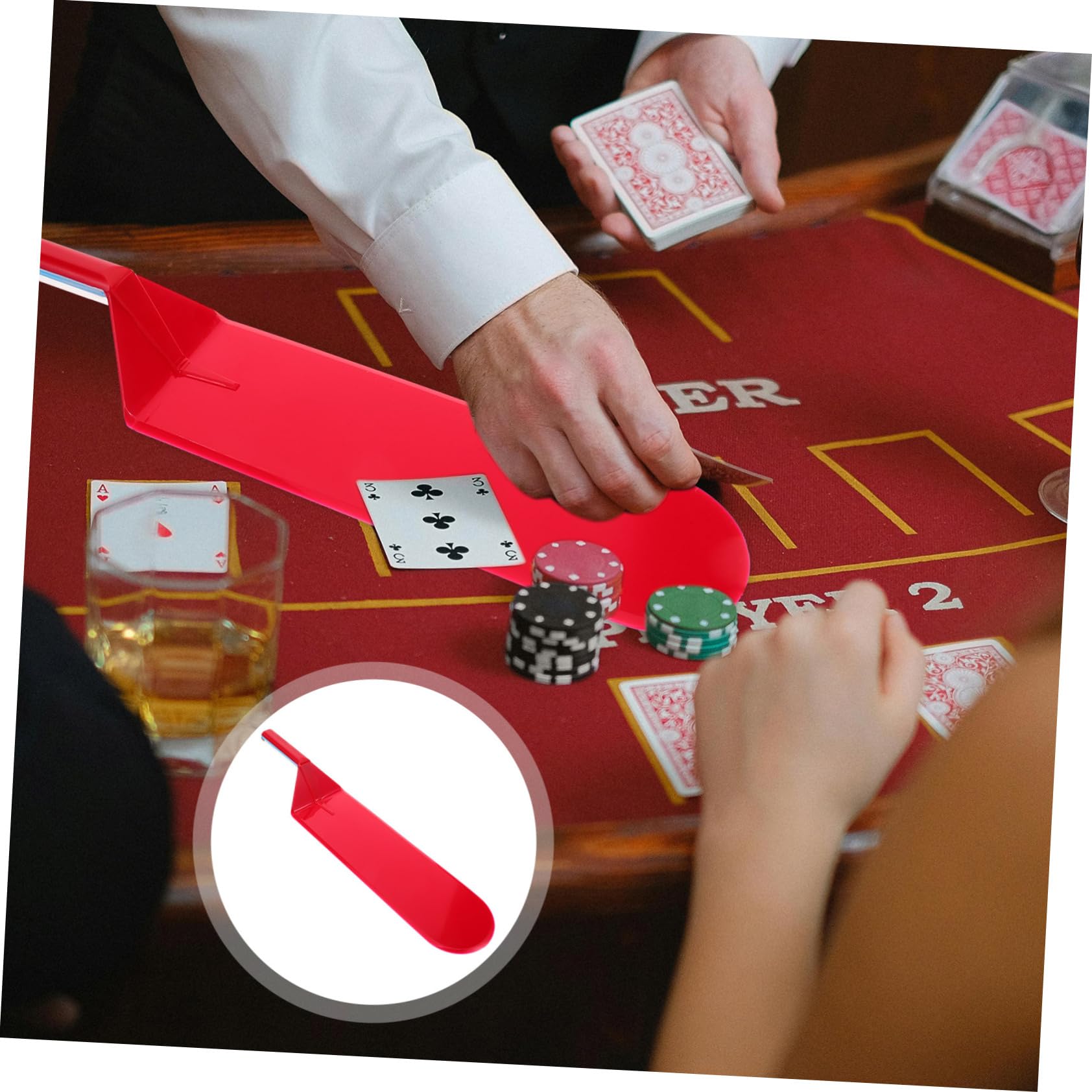 BESTonZON 4 Stück Spielkartenschaufel heriditary Spielkarten Spieltisch Zubehör Karten mischmaschinen Pokerkarten Kartenspielen Kunststoffhändler Tischschaufel Plastik