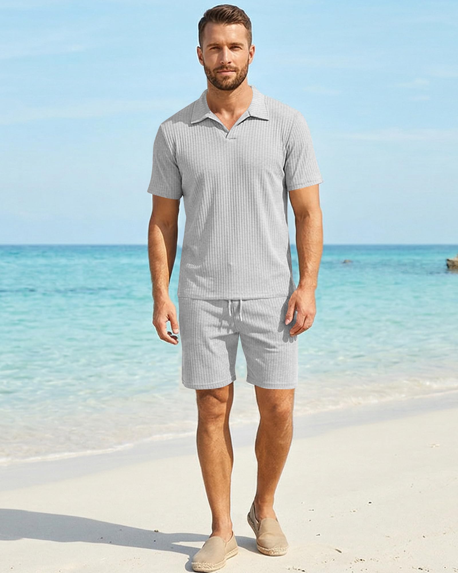 YAOHUOLE Ensemble Short Homme 2 Pièces Ensemble T-Shirt Et Pantalon Set