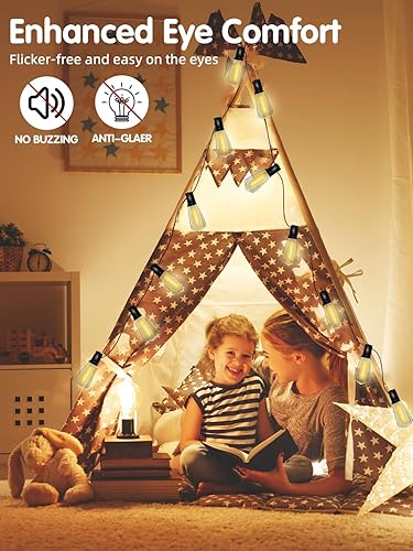 Miniatura 5 de Paquete de 10 bombillas LED Edison, bombillas de repuesto regulables inastillables de 0.6 W, bombillas ST40 de plástico transparente para tira de