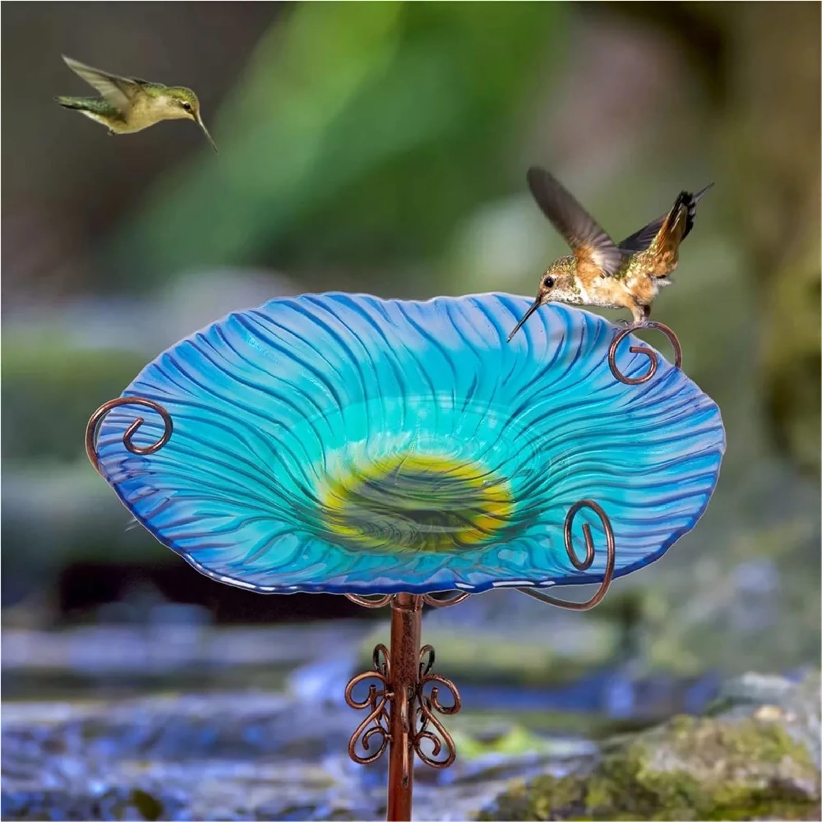 Abbeveratoio per uccelli da terra Bird Bath Water Birdfeeder Bowl | For Outdoor Garden Decorative