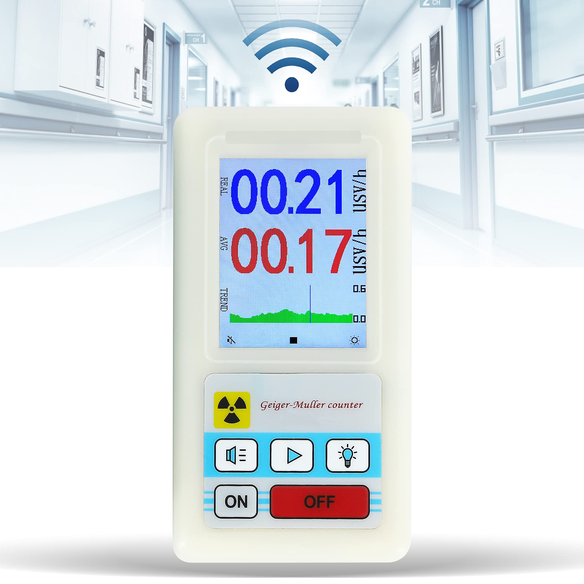Hanchen Geiger Counter Nuclear Radiation Detector Radiation Tester Digital Beta Gamma X-ray Tester R