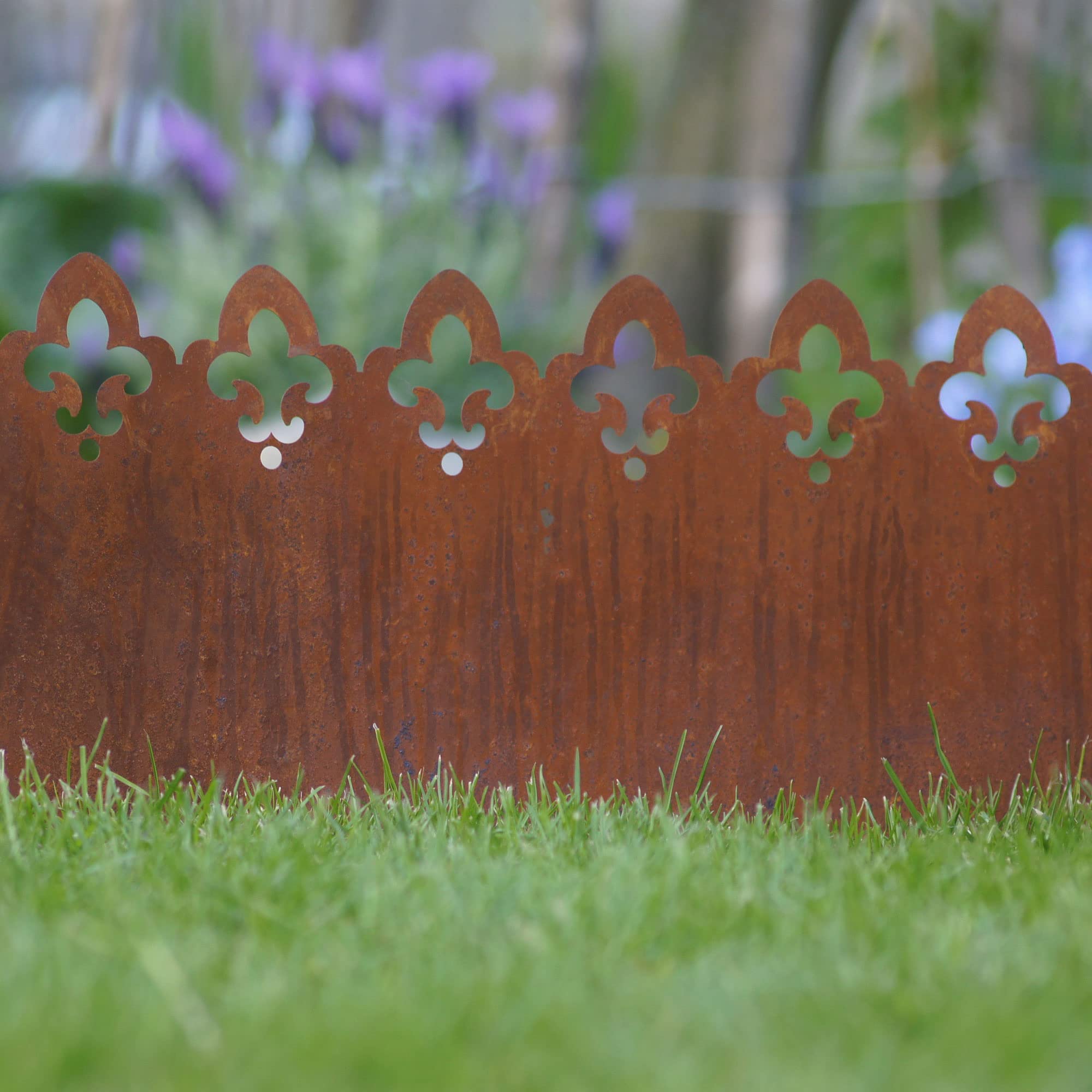 UNUS Giardino, prato e metallo, effetto decorativo, per aiuole, antiruggine, bordo letto, 21 x 500 cm, marrone