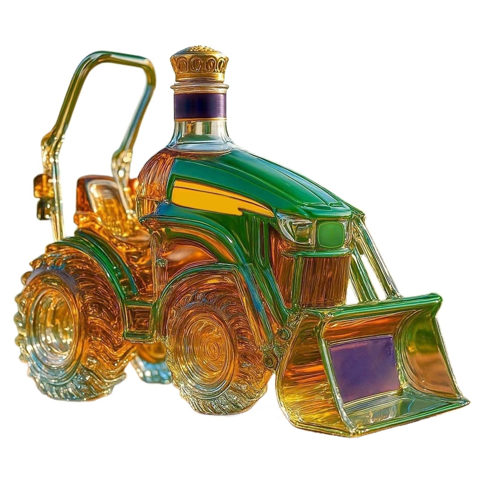 VHcgCGJ Animal-shaped decanter, 300ML Whiskey Decanter Wine Bottles Art Statue Figurine - 7D Tractor Shaped Glass Bottle(#1)