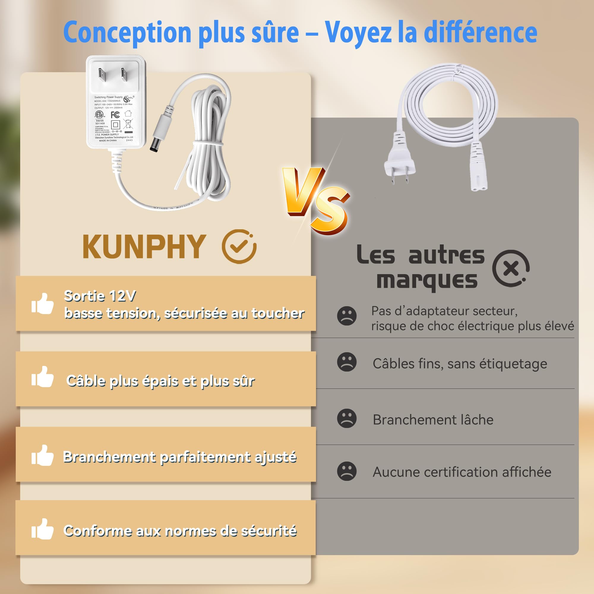 KUNPHY Nettoyeur Ultrason 48kHz Professionnel, Bac 400ML en Acier Inoxydable, 2 Modes 5/10 Min, Nettoyage Profond Silencieux pour Lunettes, Bijoux, Montres, Prothèses Dentaires et Outils Onglerie